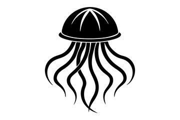 Vector Illustration of Jellyfish Silhouette 