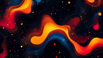 Abstract Cosmic Swirls in Vibrant Orange, Red, and Blue Hues, Perfect for Digital Art and Design