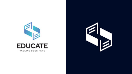 Letter E Education Logo Design Element. logo design and business card