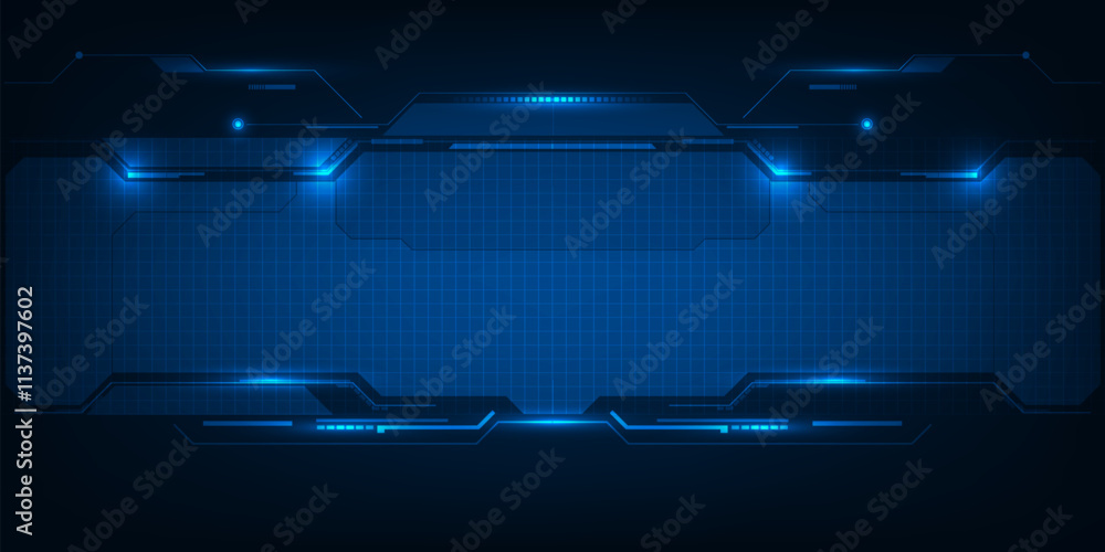 Aufkleber abstract futuristic digital technology background with grid line field copy space and futuristic dig