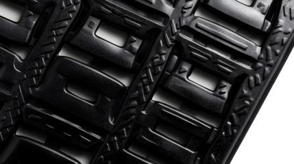 Black rubber car mats on a transparent background. isolated background.