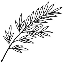 Vector Illustration of Botanical Leaf Branch
