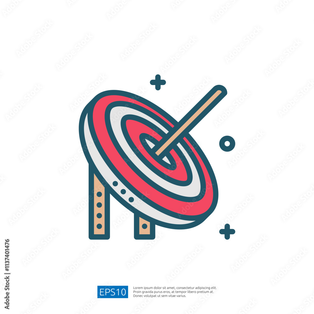 Poster a stylized illustration of a dartboard with a dart sticking out, symbolizing focus and precision in 