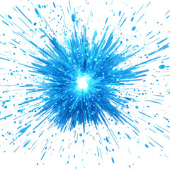 Obraz premium blue color explosion isolatedon white and transparent background