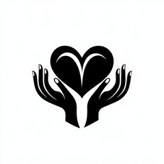 Obraz premium Design of heart in hands icon logo illustration isolated on white background