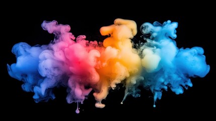 Colorful smoke swirls on a black background, creating an abstract visual effect.