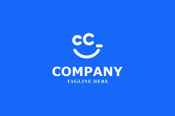 letter c smile minimal logo
