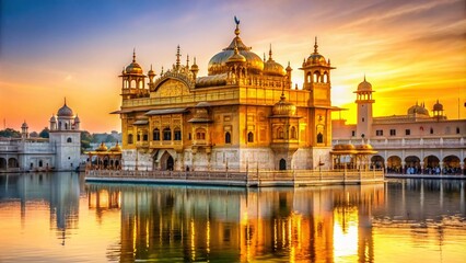 Obraz premium Amritsar Golden Temple Architecture: Stunning Building Next to the Sacred Shrine - High-Resolution Photo