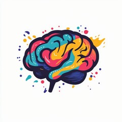 Obraz premium Design of creative brain abstract icon logo illustration isolated on white background