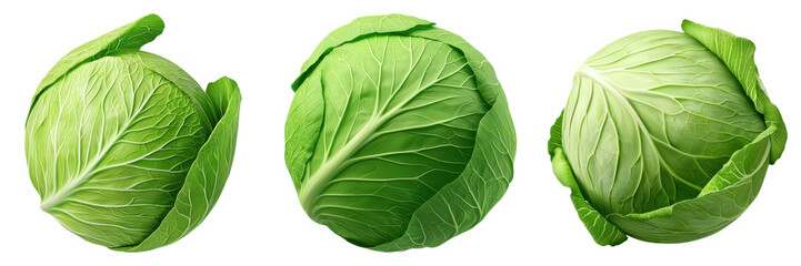 Obraz premium Fresh green cabbages on a black background.