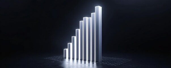 Futuristic binary code rising into a minimalist chart symbolizing the intersection of forecasting and technological futures