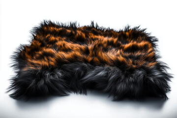 A fluffy animal fur isolated on a white background...