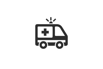 creative medical ambulance icon and logo vector illustration