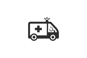 creative medical ambulance icon and logo vector illustration