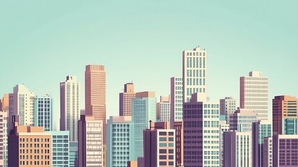 Fototapeta premium Stunning Cityscape at Dawn A Panoramic View of Modern Architecture Reflecting in Calm Waters Ideal for Website Banners,Travel Brochures