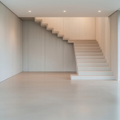 Fototapeta premium Concrete Storage Unit Under Basement Steps for Industrial Utility Design