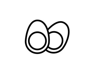 This is a vector illustration of a boiled egg.