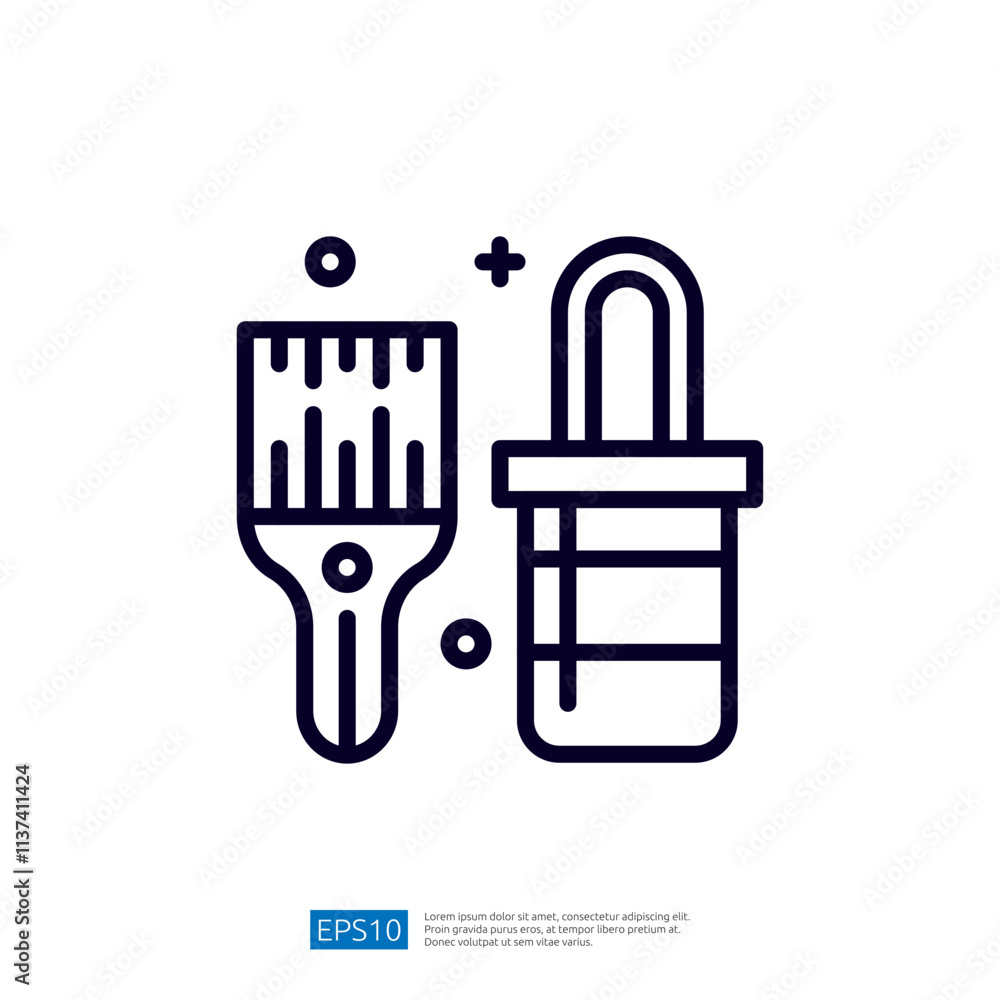 Poster the image features a paintbrush and a dropper, symbolizing tools for painting and precise applicatio