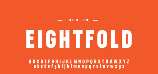 Fototapeta premium Abstract modern urban alphabet fonts. Typography sport, technology, fashion, digital, future creative logo font.