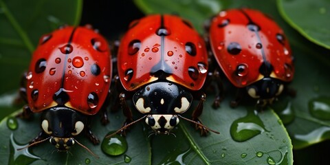 Fototapeta premium ladybird on leaf