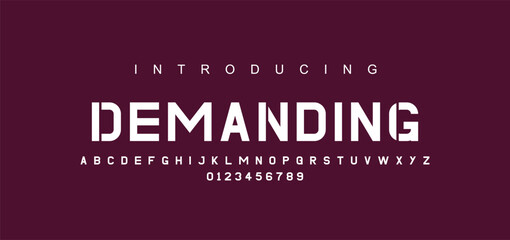 Creative font. Modern abstract digital tech font. Logo creative font, type, technology, movie, digital, music, movie. Fonts and illustration in vector format.