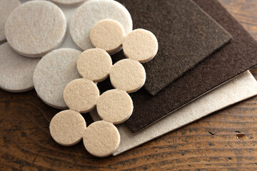 Protective felt pads often used for furntue legs and hardware underside. sponge, foam pads and...