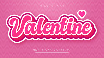 Happy Valentines 3d text effect pink theme
