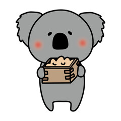 節分の豆を持っているコアラ