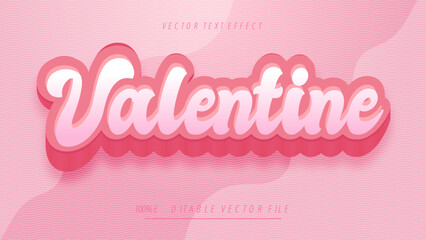 Valentine editable text effect 3d font effect pink color theme