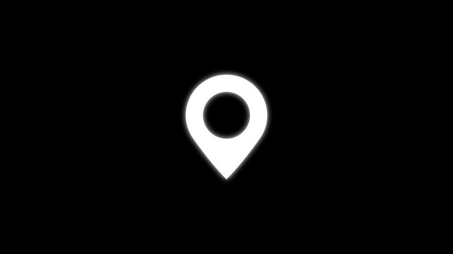 location icon animation, GPS icon and radio wave in gradient color background.