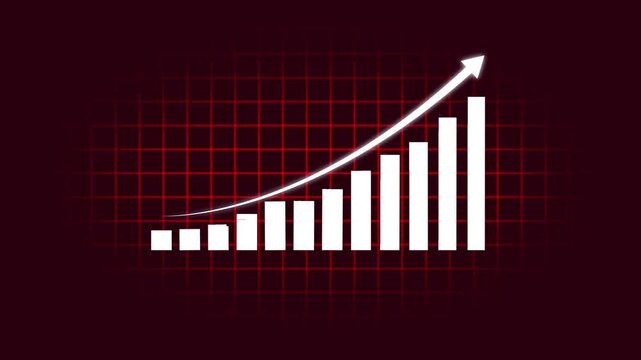Business growth concept in graph chart showing marketing sales profit increasing to future target . growing business concept. Clean Hi-tech style technology chart