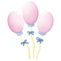 Birthday balloons isolated on transparent background