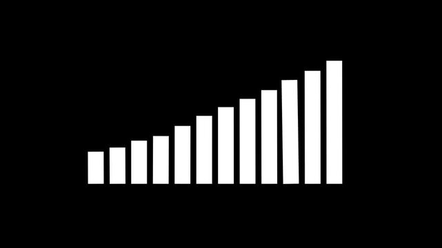 Business graph animation increased. 12 graph bar animation increased. 12 month increased graph of success business.