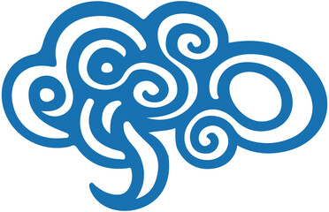 Chinese wave cloud icon
