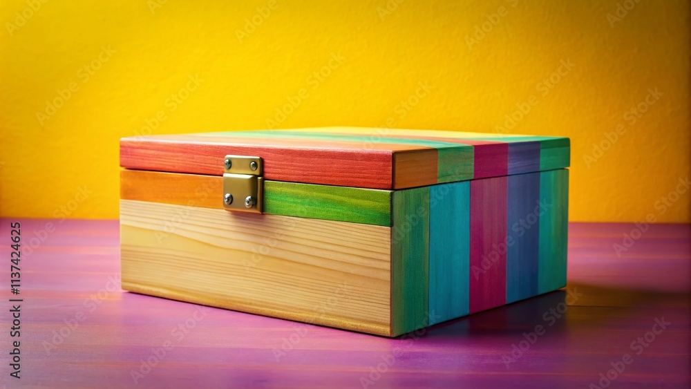 Aufkleber blank closed craft box mockup in side view ideal for creative projects and packaging designs with ge