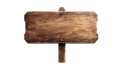 Blank signboard on a transparent background. isolated background.