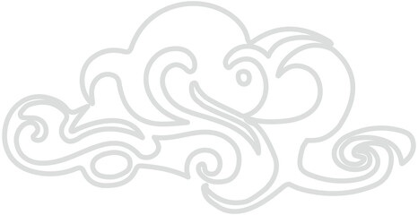 Chinese Cloud Outline
