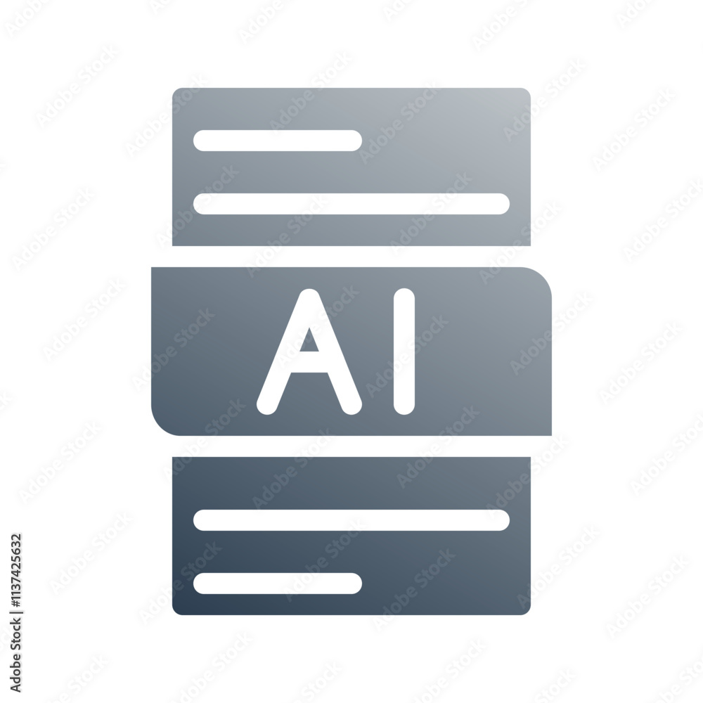 Fototapete Ai file type gradient document icon. can be used for website, ui and mobile app.