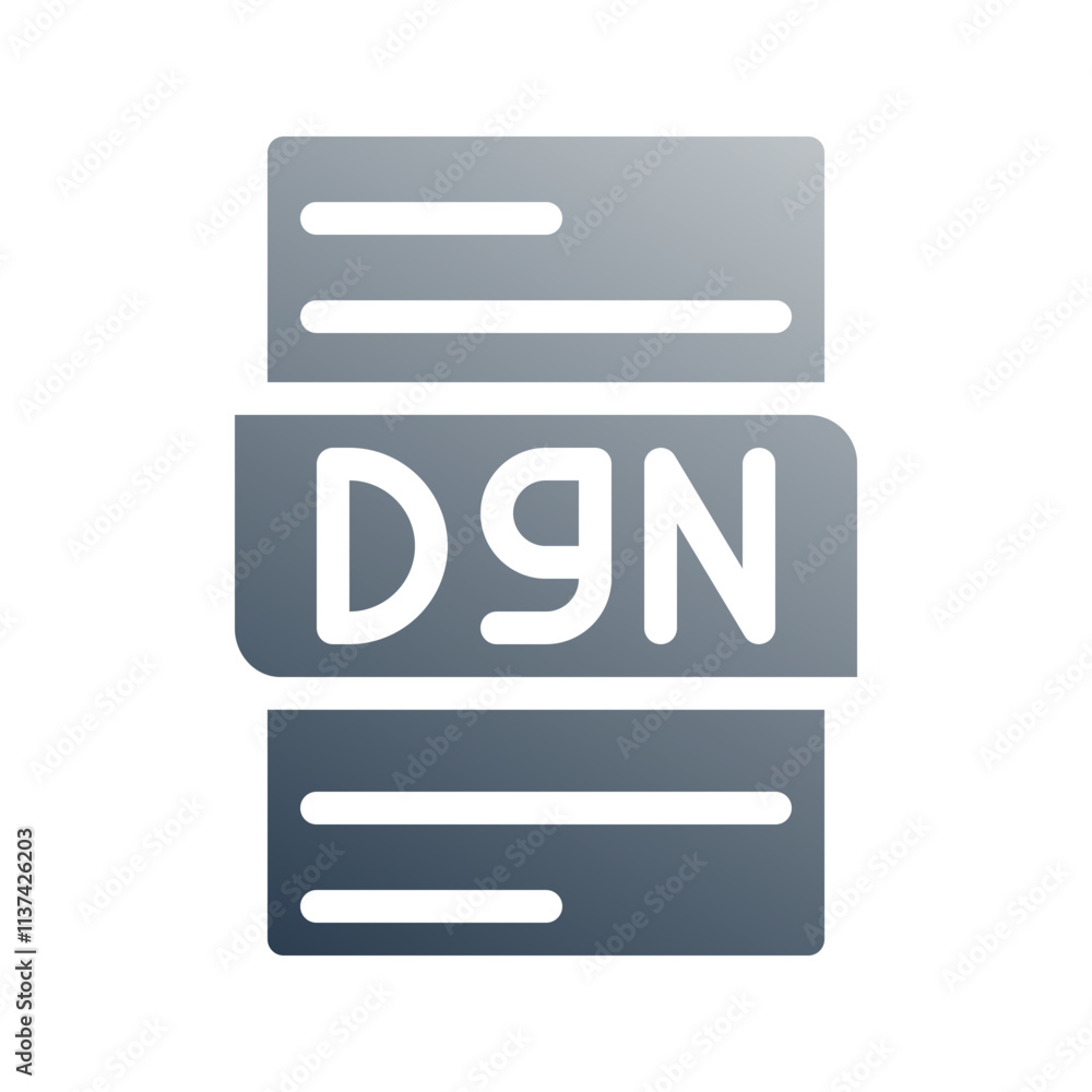 Fototapete Dgn file format gradient icon for file type document. can be used for website, ui and mobile app.