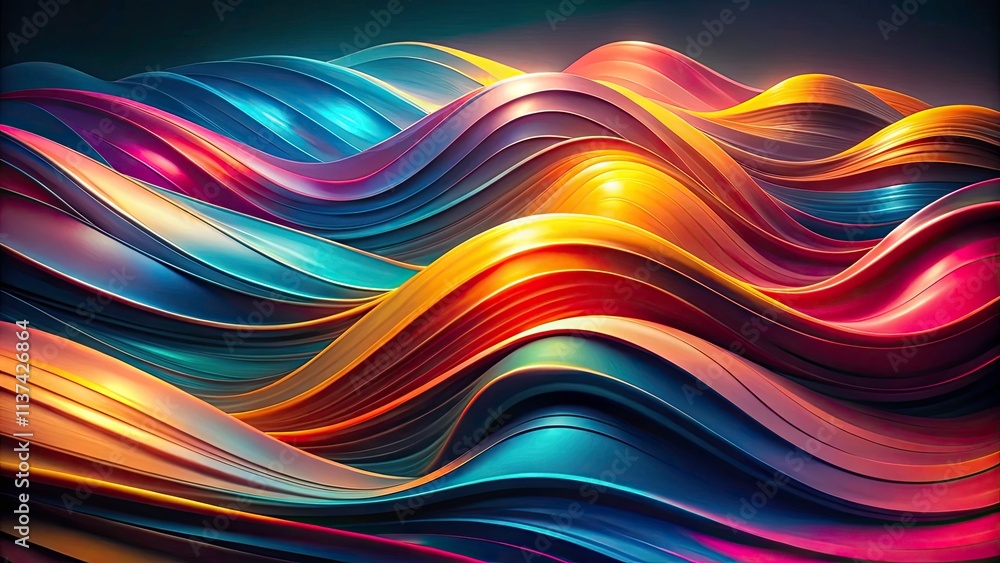 Poster abstract gradient shapes pattern in low light photography - vibrant color transitions, soft edges, d
