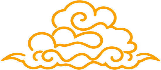 Chinese Cloud line icon