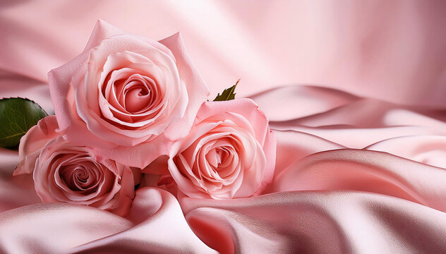 Las rosas en fondo rosado