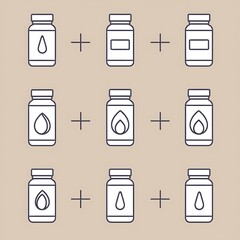 Supplement Bottle Combination Formula Illustration