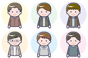 いろいろな人物セット_笑顔_男性