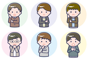 いろいろな人物セット_困惑_男性