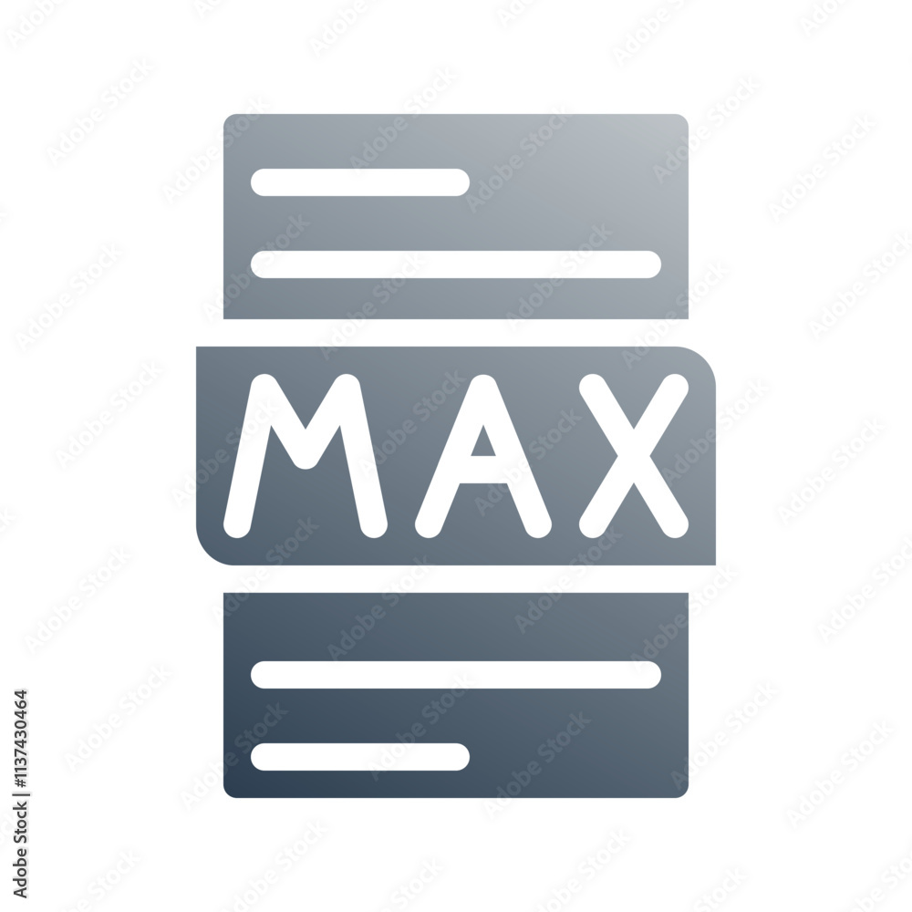 Poster Max file type document gradient fill icon. can be used for website, ui and mobile app.