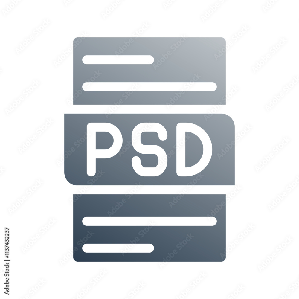 Poster psd dynamic gradient document icon. can be used for website, ui and mobile app.