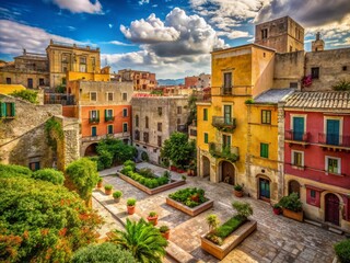 Fototapeta premium Cagliari Castello District: Candid Photos of Old Palaces, Sardinia, Italy