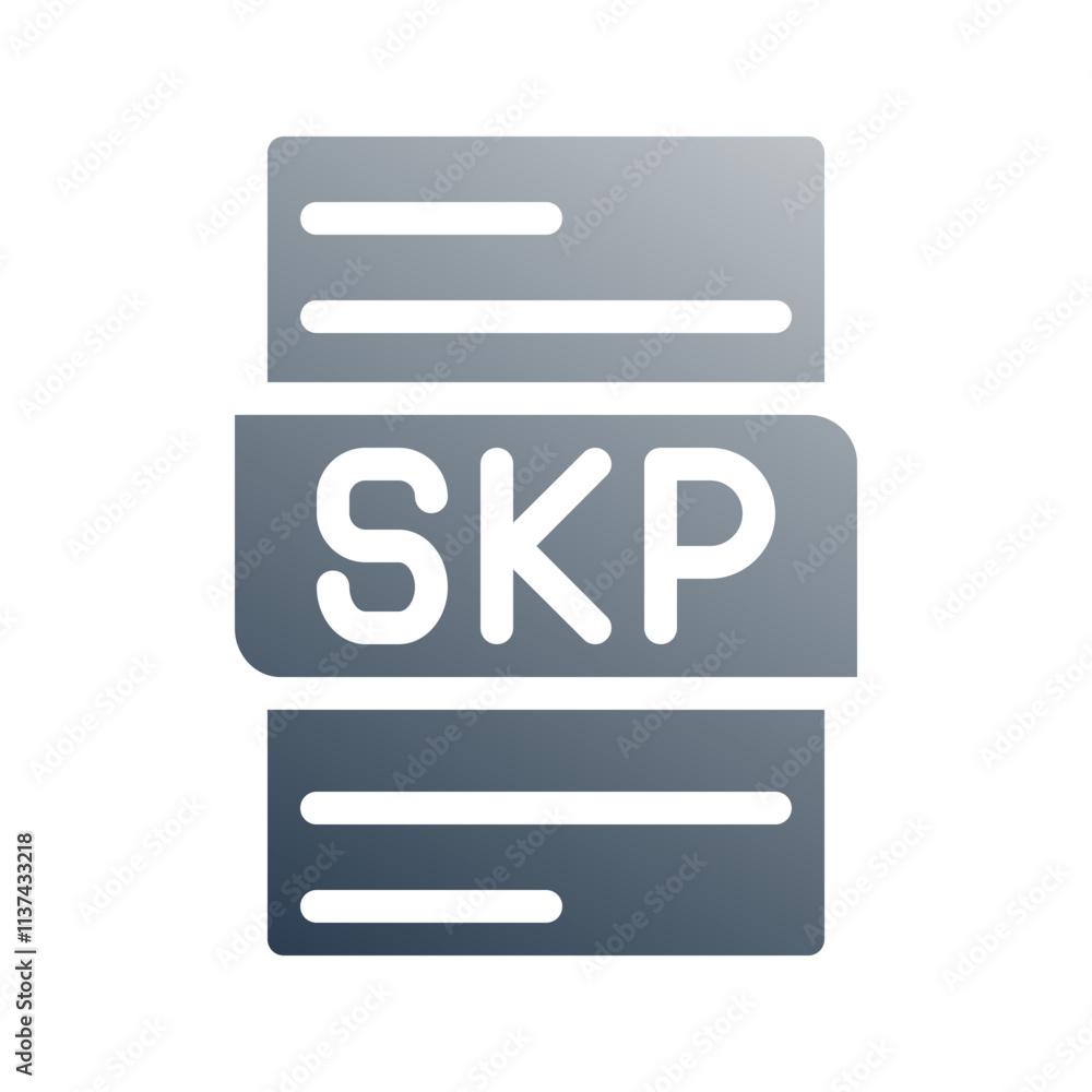 Fototapete Skp document file type gradient icon. can be used for website, ui and mobile app.