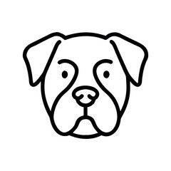 Simple line art illustration of a dog's head dog head, vector Art, Icon, Logo and Graphics. Dog head outline and line art illustration design.